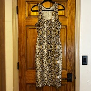 Liz & Sara Women’s Snake Print Midi Dress, XL